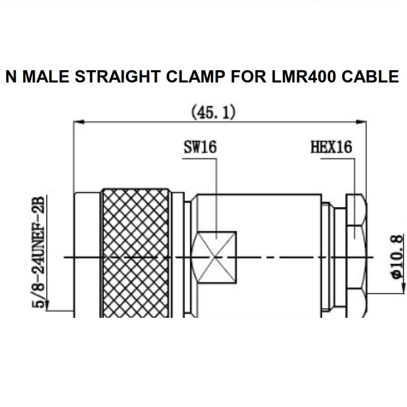 کانکتور N-Type نری پیچی (clamp) سرکابلی RG213 & LMR400