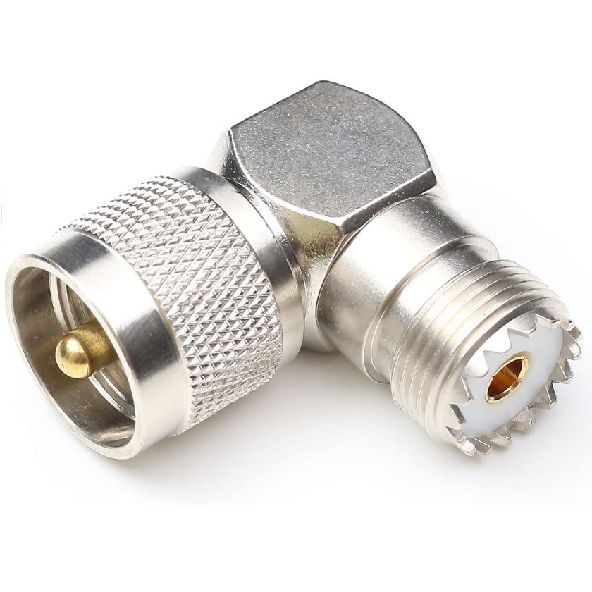 UHF-m to UHF-f Right Angle Adapter 2 کانکتور (مبدل ) تبدیل رایت انگل PL نری به PL مادگی (Right Angle)
